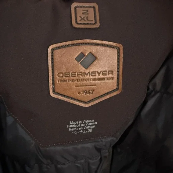 Obermeyer $399 Men's Ridgeline Dark Brown Insulated Ski Jacket w/ Faux Fur, 2XL
